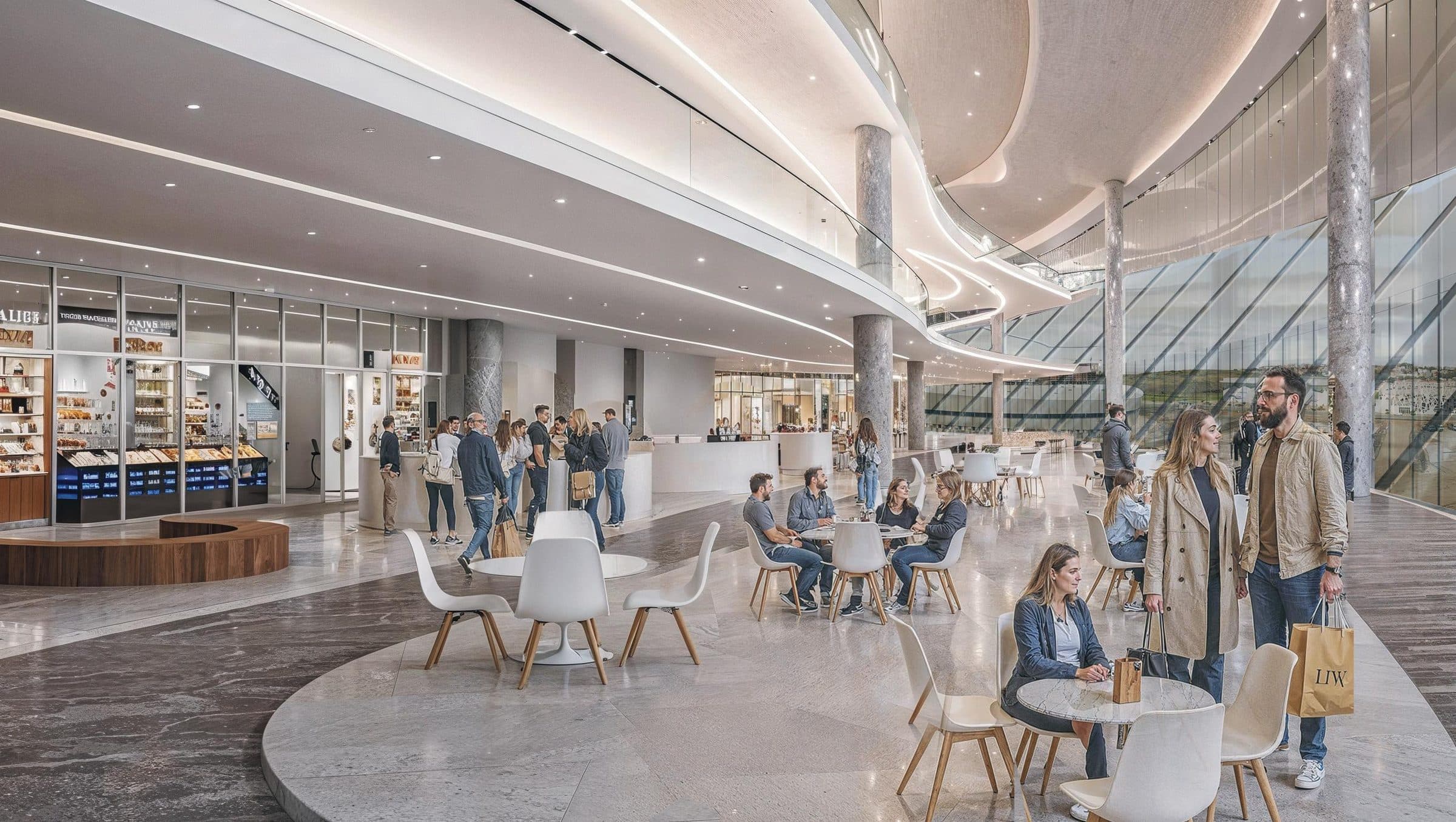 Galerie commerciale sous les gradins